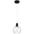 Access Lighting Port Nine Burgundy LED Pendant, Matte Black / Seeded Glass / 9W