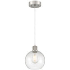 Access Lighting Port Nine Burgundy LED Pendant, Brushed Steel / Clear Glass / 7W
