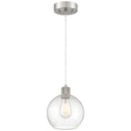 Access Lighting Port Nine Burgundy LED Pendant, Brushed Steel / Seeded Glass / 7W
