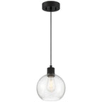 Access Lighting Port Nine Burgundy LED Pendant, Matte Black / Seeded Glass / 7W