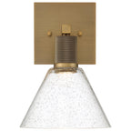 Port Nine Martini LED Wall Sconce, Antique Brushed Brass / Seeded Glass / 9W