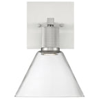 Port Nine Martini LED Wall Sconce, Brushed Steel / Clear Glass / 9W