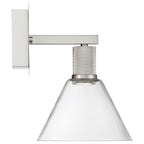 Port Nine Martini LED Wall Sconce, Brushed Steel / Clear Glass / 9W