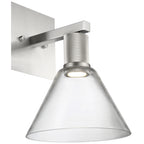 Port Nine Martini LED Wall Sconce, Brushed Steel / Clear Glass / 9W