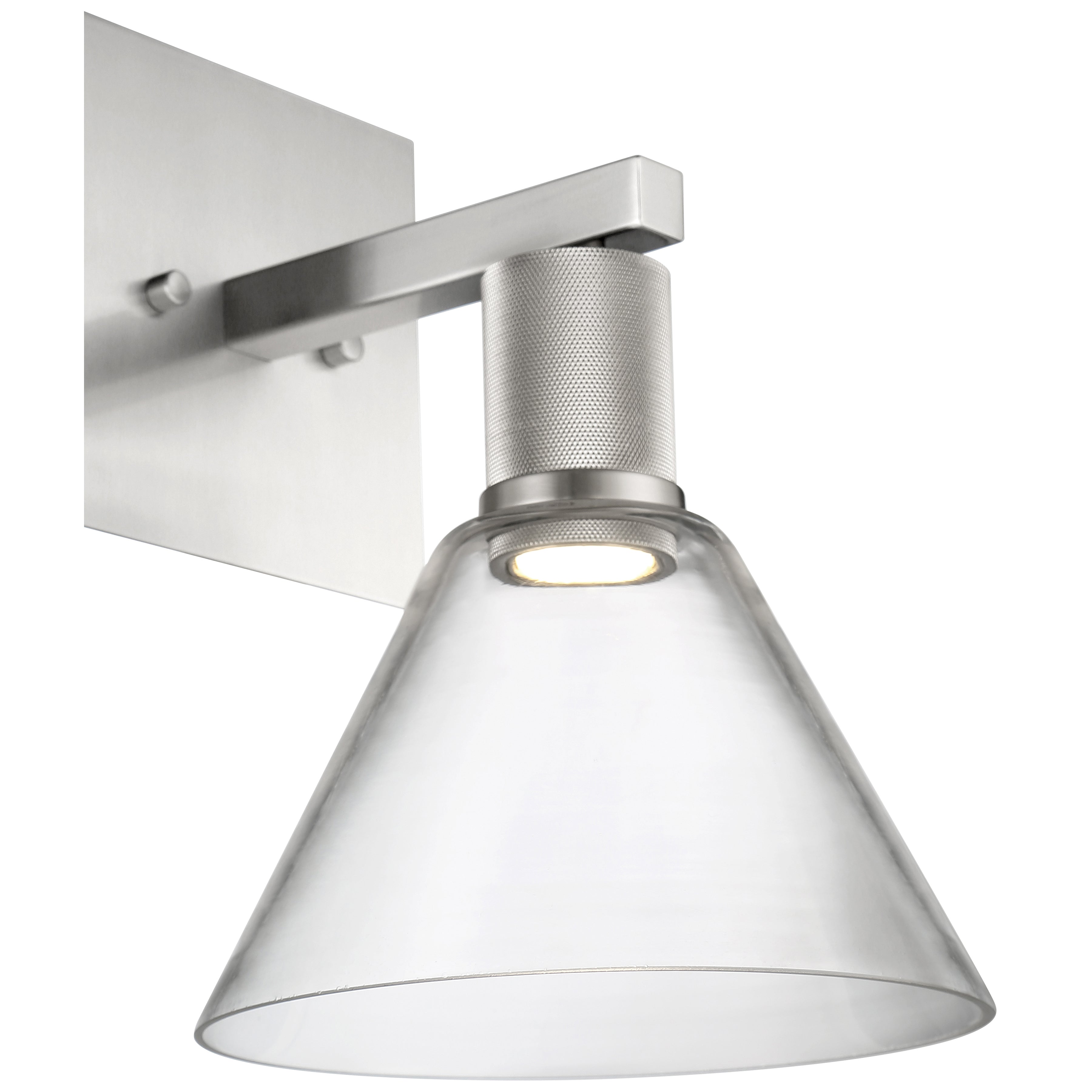 Port Nine Martini LED Wall Sconce, Brushed Steel / Clear Glass / 9W