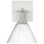 Port Nine Martini LED Wall Sconce, Brushed Steel / Seeded Glass / 9W