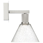 Port Nine Martini LED Wall Sconce, Brushed Steel / Seeded Glass / 9W