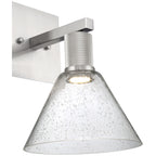 Port Nine Martini LED Wall Sconce, Brushed Steel / Seeded Glass / 9W