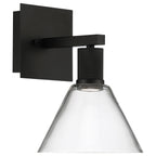 Port Nine Martini LED Wall Sconce, Matte Black / Clear Glass / 9W