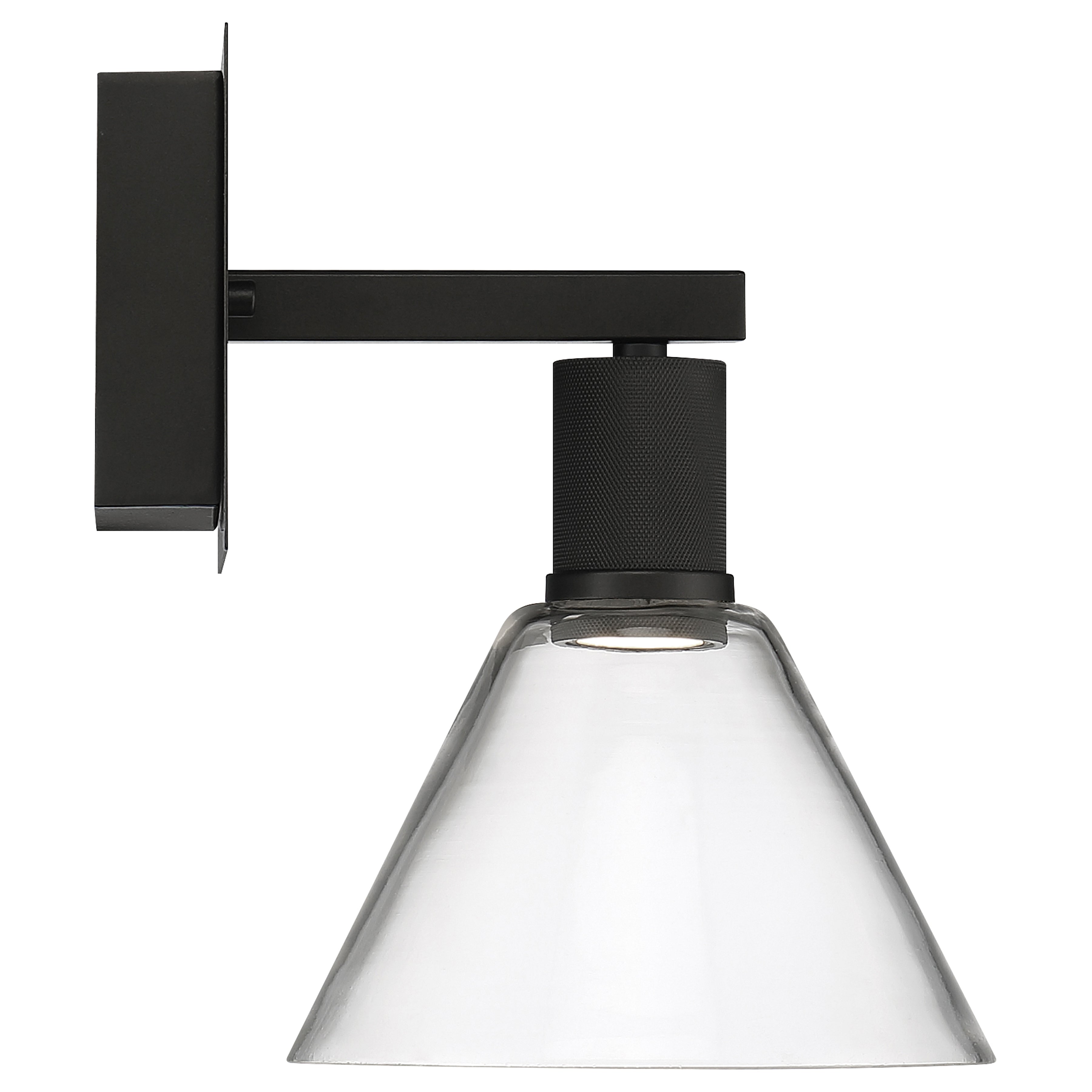 Port Nine Martini LED Wall Sconce, Matte Black / Clear Glass / 9W