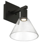 Port Nine Martini LED Wall Sconce, Matte Black / Clear Glass / 9W