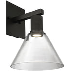 Port Nine Martini LED Wall Sconce, Matte Black / Clear Glass / 9W