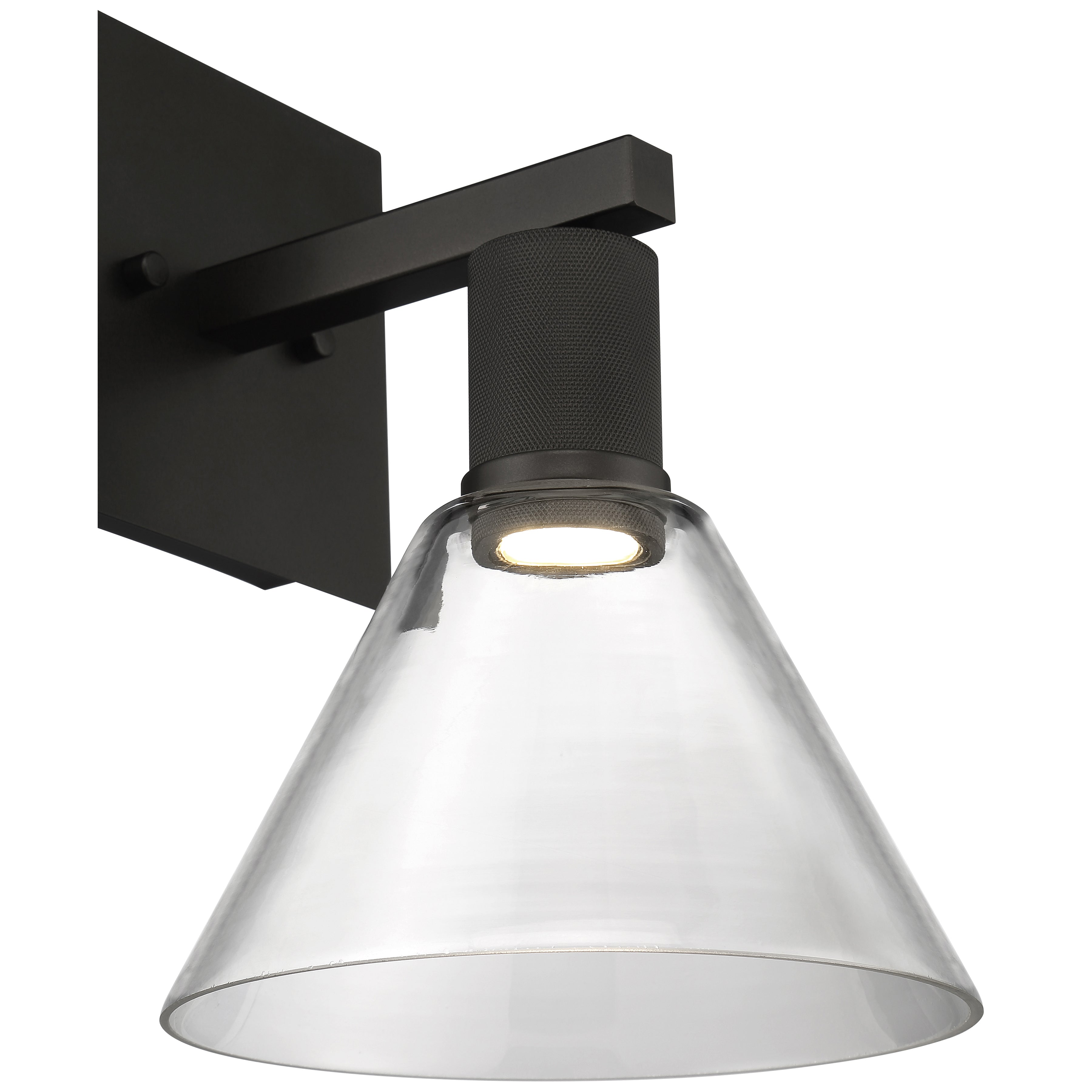 Port Nine Martini LED Wall Sconce, Matte Black / Clear Glass / 9W
