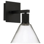 Port Nine Martini LED Wall Sconce, Matte Black / Clear Glass / 9W