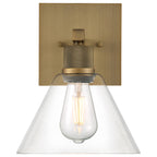 Port Nine Martini LED Wall Sconce, Antique Brushed Brass / Clear Glass / 7W
