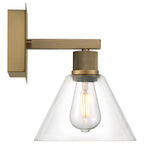 Port Nine Martini LED Wall Sconce, Antique Brushed Brass / Clear Glass / 7W