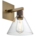 Port Nine Martini LED Wall Sconce, Antique Brushed Brass / Clear Glass / 7W