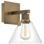 Port Nine Martini LED Wall Sconce, Antique Brushed Brass / Clear Glass / 7W