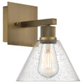 Port Nine Martini LED Wall Sconce, Antique Brushed Brass / Seeded Glass / 7W