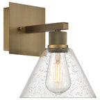 Port Nine Martini LED Wall Sconce, Antique Brushed Brass / Seeded Glass / 7W