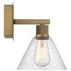 Port Nine Martini LED Wall Sconce, Antique Brushed Brass / Seeded Glass / 7W