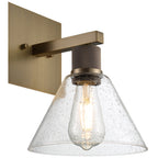 Port Nine Martini LED Wall Sconce, Antique Brushed Brass / Seeded Glass / 7W