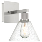 Port Nine Martini LED Wall Sconce, Brushed Steel / Seeded Glass / 7W