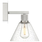 Port Nine Martini LED Wall Sconce, Brushed Steel / Seeded Glass / 7W