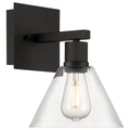 Port Nine Martini LED Wall Sconce, Matte Black / Clear Glass / 7W