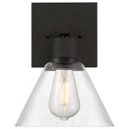 Port Nine Martini LED Wall Sconce, Matte Black / Clear Glass / 7W