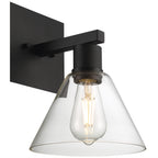 Port Nine Martini LED Wall Sconce, Matte Black / Clear Glass / 7W