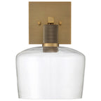 Port Nine Chardonnay LED Wall Sconce, Antique Brushed Brass / Clear Glass / 9W