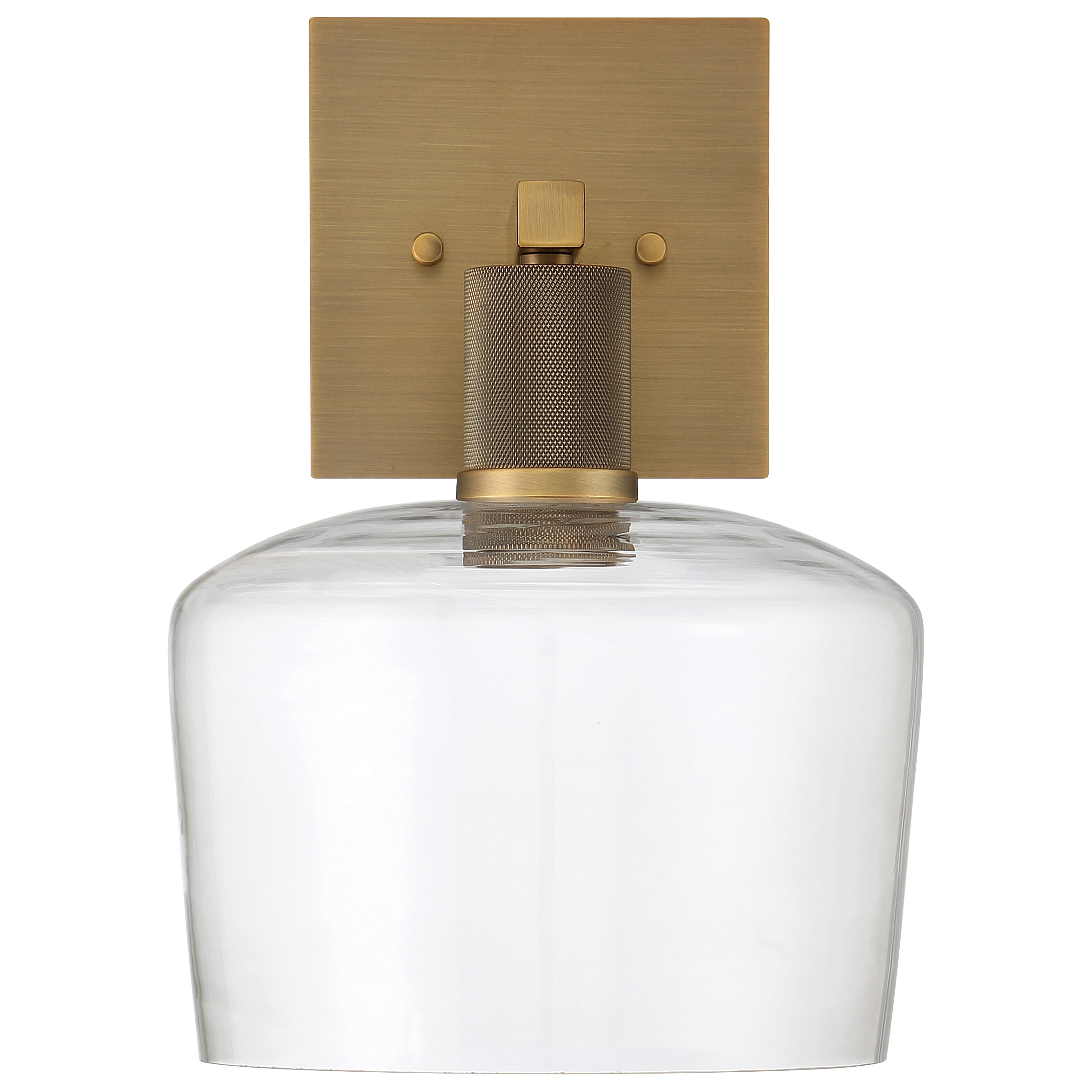 Port Nine Chardonnay LED Wall Sconce, Antique Brushed Brass / Clear Glass / 9W