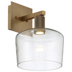Port Nine Chardonnay LED Wall Sconce, Antique Brushed Brass / Clear Glass / 9W