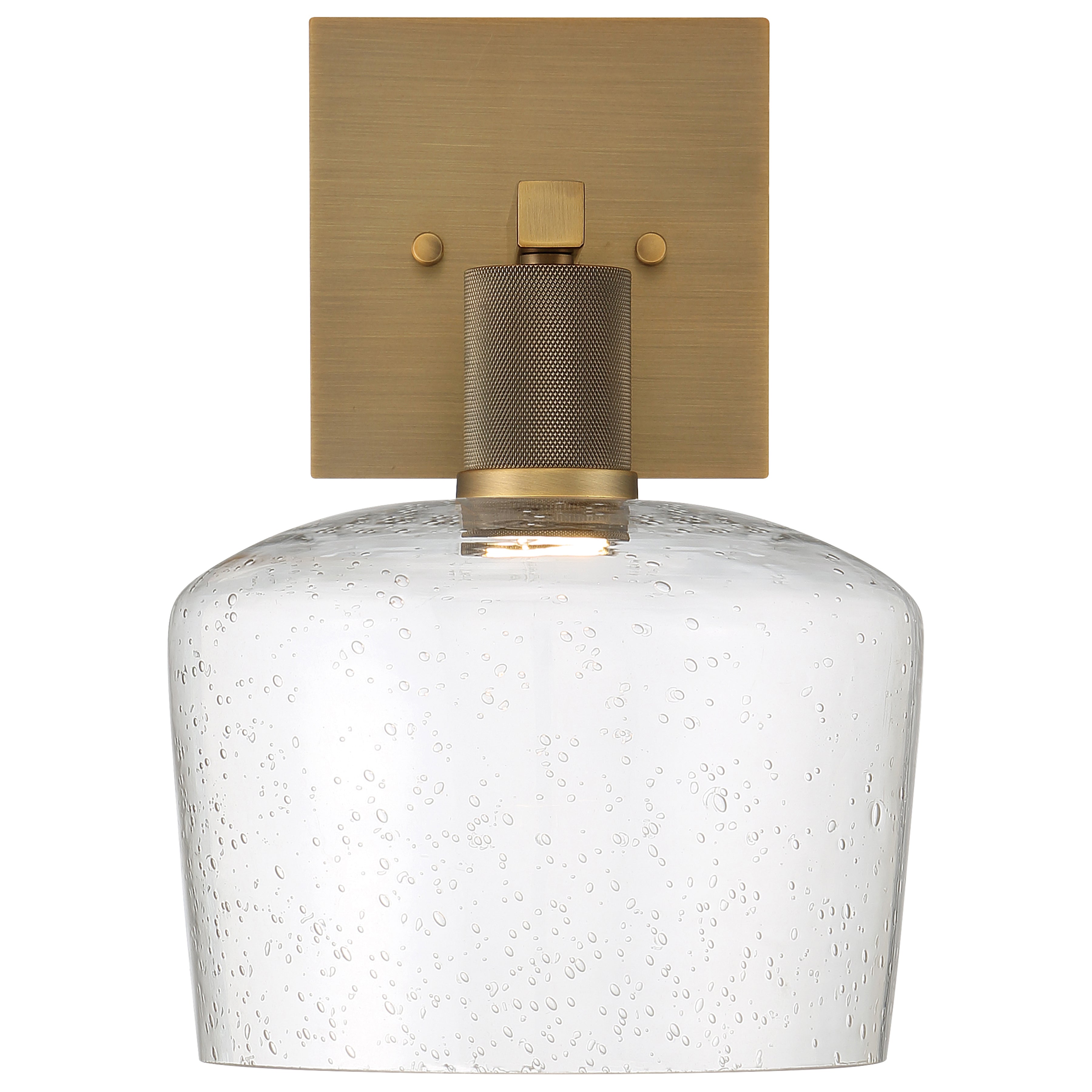Port Nine Chardonnay LED Wall Sconce, Antique Brushed Brass / Seeded Glass / 9W