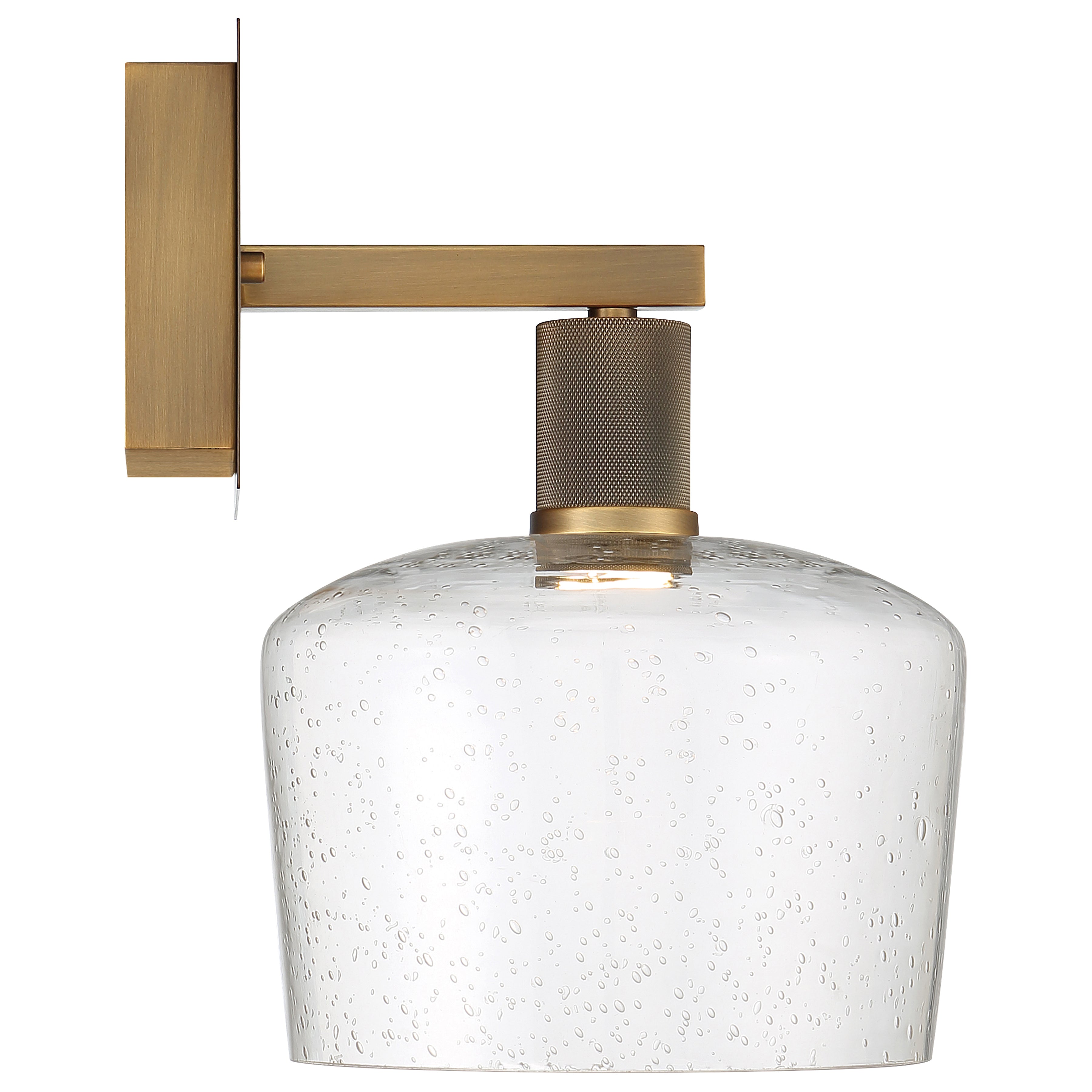 Port Nine Chardonnay LED Wall Sconce, Antique Brushed Brass / Seeded Glass / 9W