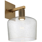 Port Nine Chardonnay LED Wall Sconce, Antique Brushed Brass / Seeded Glass / 9W