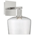 Port Nine Chardonnay LED Wall Sconce, Brushed Steel / Clear Glass / 9W