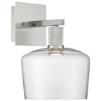 Port Nine Chardonnay LED Wall Sconce, Brushed Steel / Clear Glass / 9W