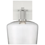 Port Nine Chardonnay LED Wall Sconce, Brushed Steel / Clear Glass / 9W