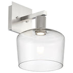 Port Nine Chardonnay LED Wall Sconce, Brushed Steel / Clear Glass / 9W