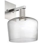 Port Nine Chardonnay LED Wall Sconce, Brushed Steel / Clear Glass / 9W