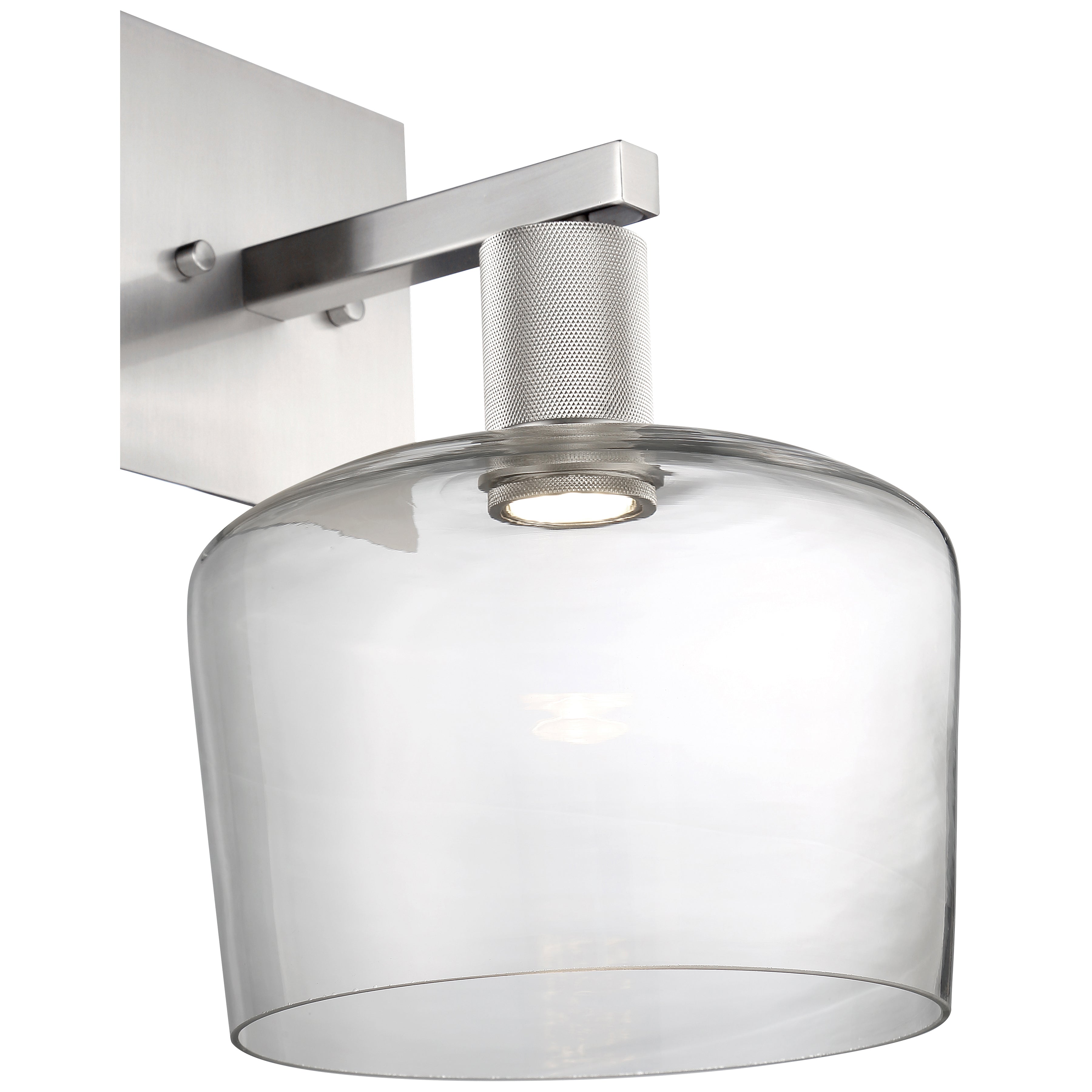 Port Nine Chardonnay LED Wall Sconce, Brushed Steel / Clear Glass / 9W
