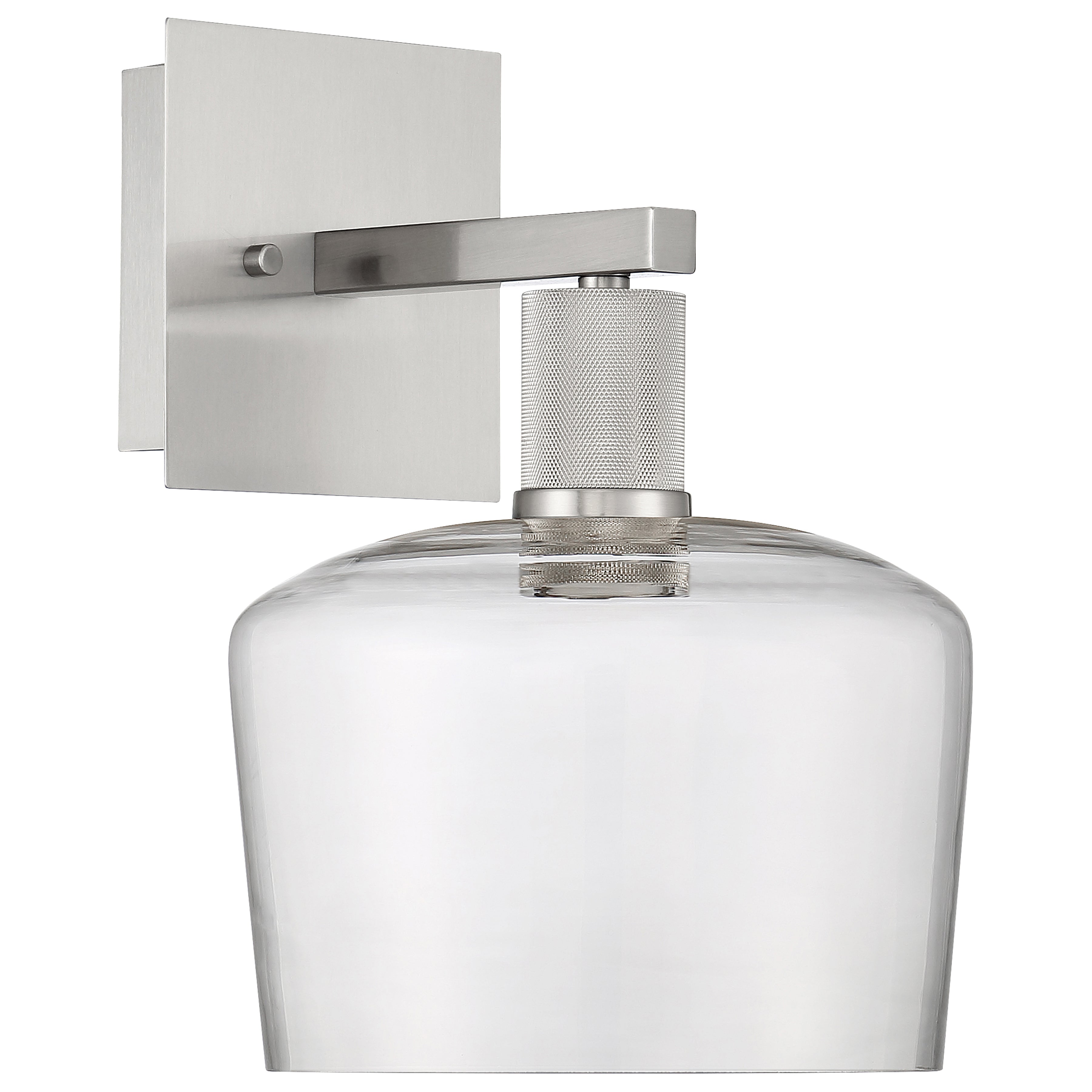 Port Nine Chardonnay LED Wall Sconce, Brushed Steel / Clear Glass / 9W