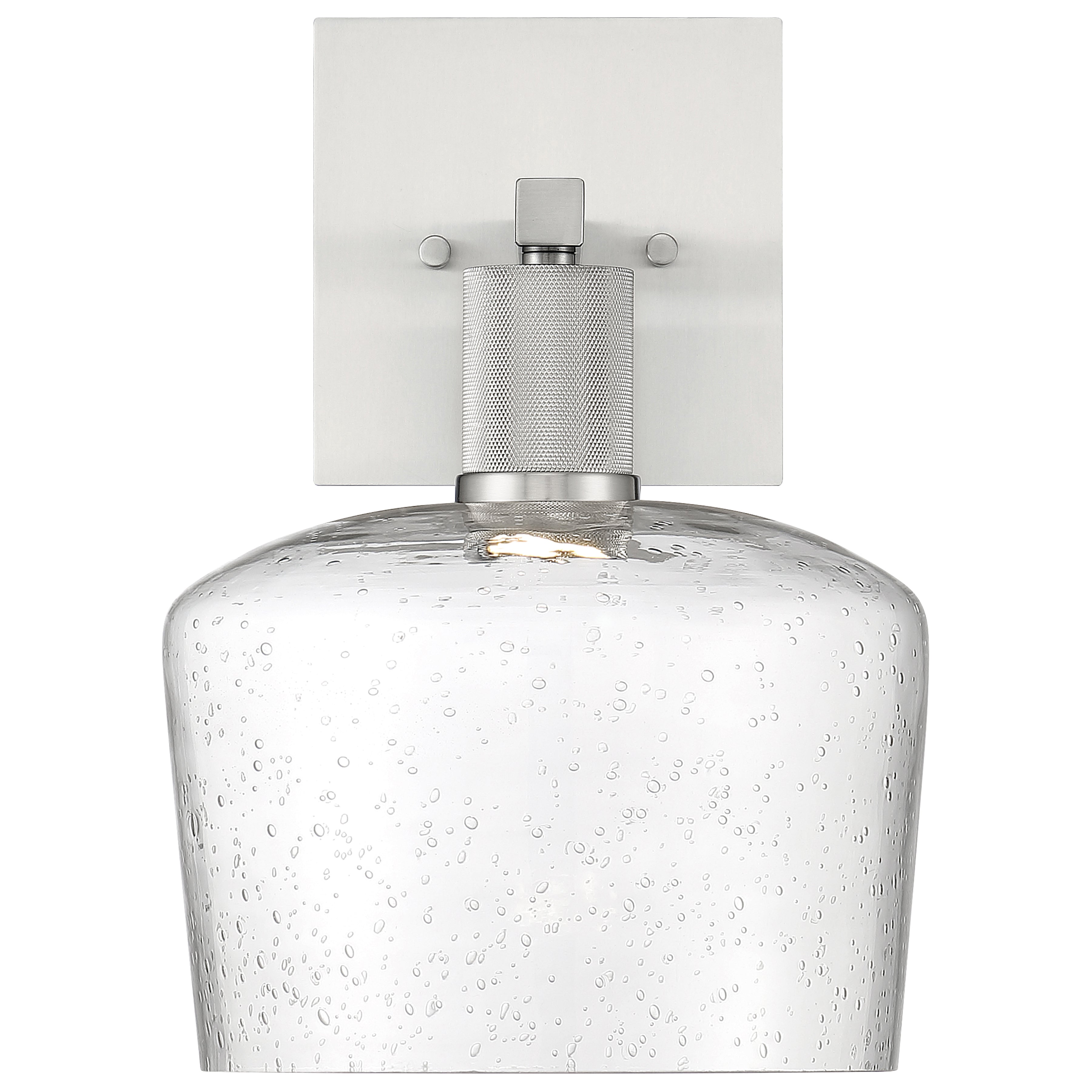 Port Nine Chardonnay LED Wall Sconce, Brushed Steel / Seeded Glass / 9W