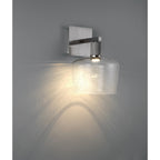 Port Nine Chardonnay LED Wall Sconce, Brushed Steel / Seeded Glass / 9W