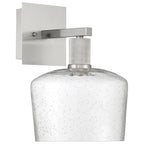 Port Nine Chardonnay LED Wall Sconce, Brushed Steel / Seeded Glass / 9W