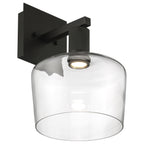 Port Nine Chardonnay LED Wall Sconce, Matte Black / Clear Glass / 9W