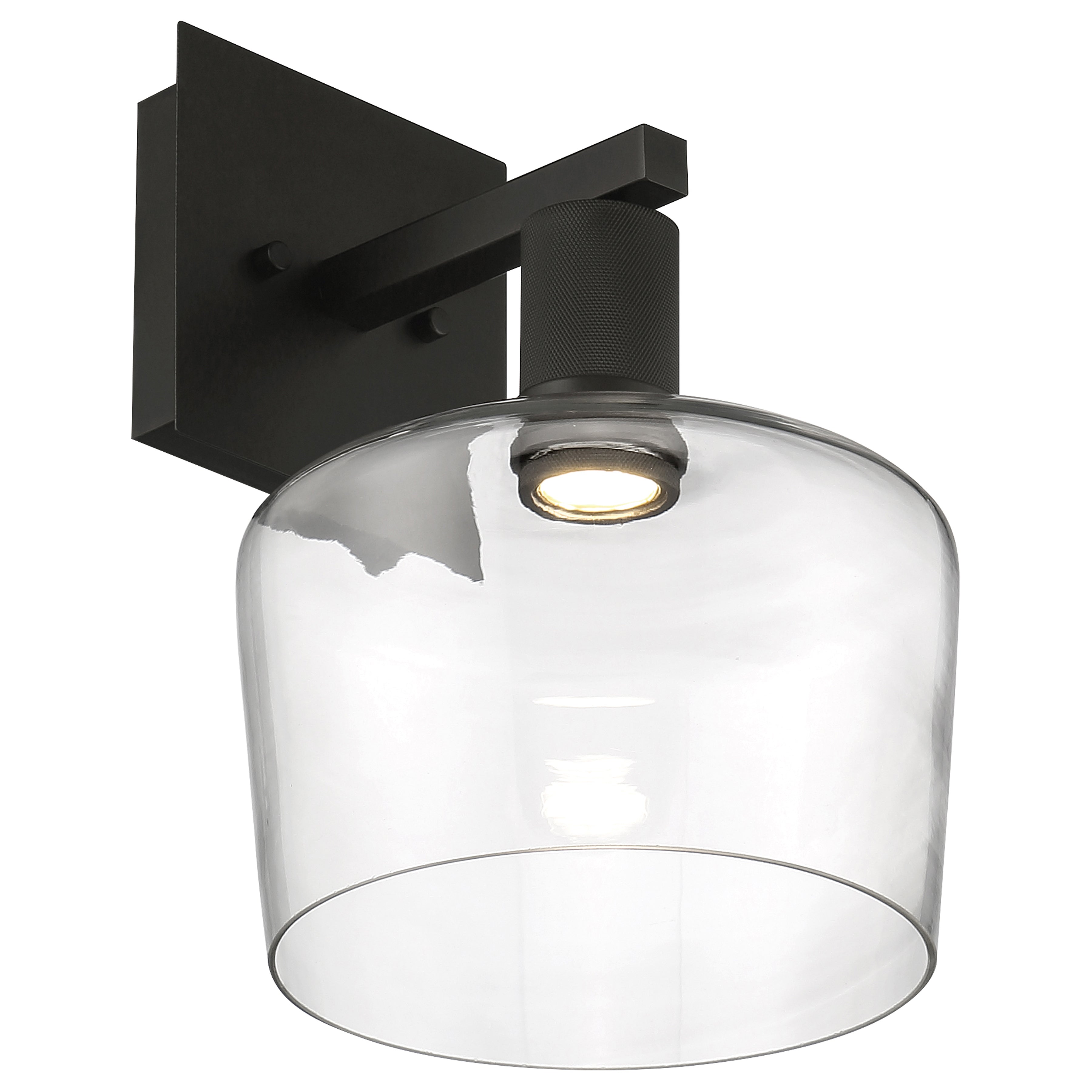 Port Nine Chardonnay LED Wall Sconce, Matte Black / Clear Glass / 9W