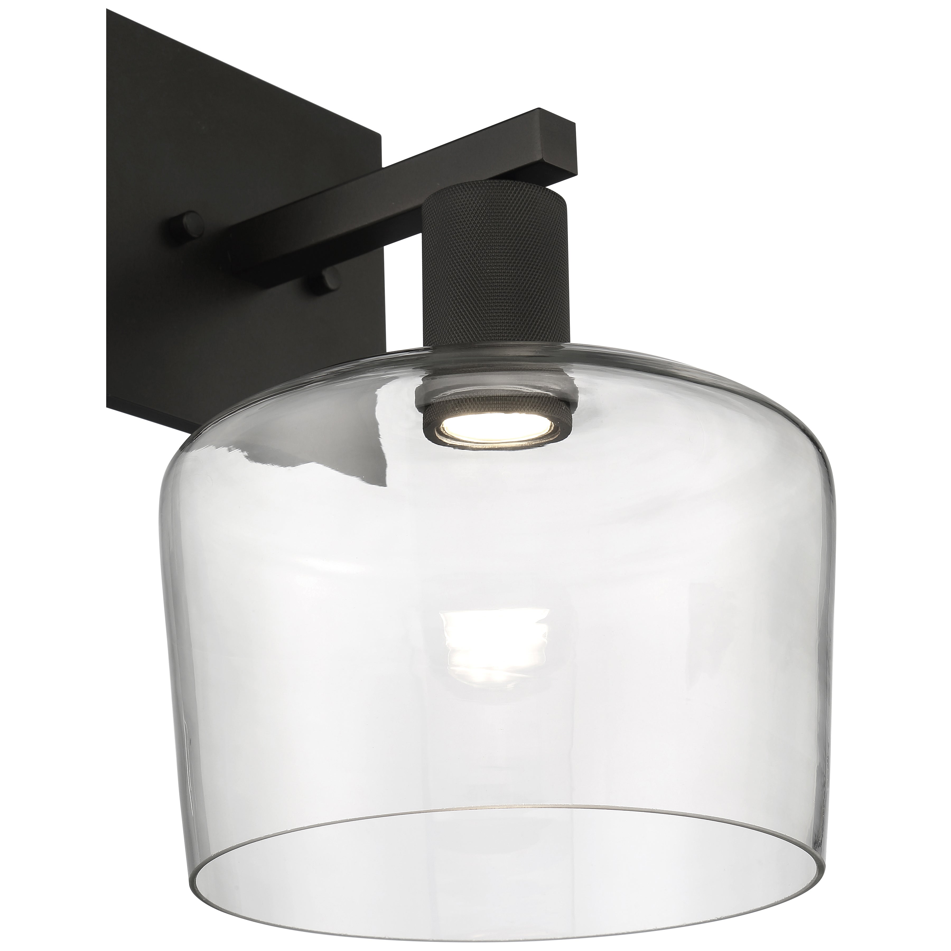 Port Nine Chardonnay LED Wall Sconce, Matte Black / Clear Glass / 9W